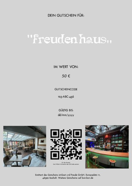 Restaurant-Gutschein für Café Freudenhaus