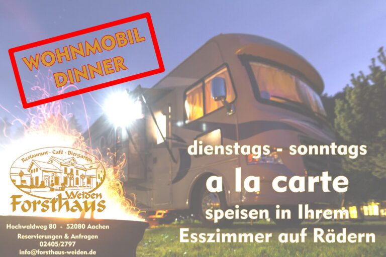 Restaurant Gutschein für Forsthaus Weiden – Wohnmobil Dinner
