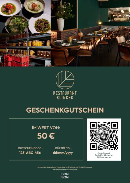Restaurant-Gutschein für Restaurant Klinker