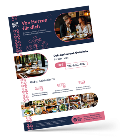 Restaurant-Gutschein für Gutschein für Herzensmensch