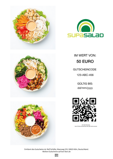 Restaurant-Gutschein für Supasalad