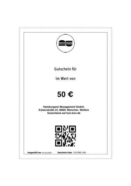 Restaurant-Gutschein für Hamburgerei Kempten