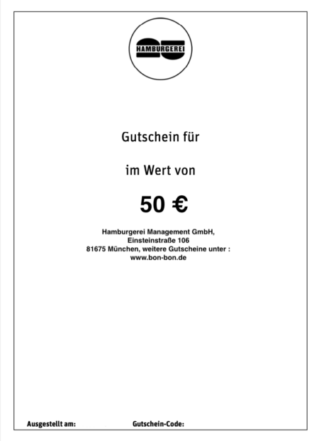 Restaurant-Gutschein für Hamburgerei ZWEI Haidhausen