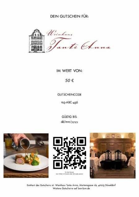 Restaurant-Gutschein für Weinhaus Tante Anna