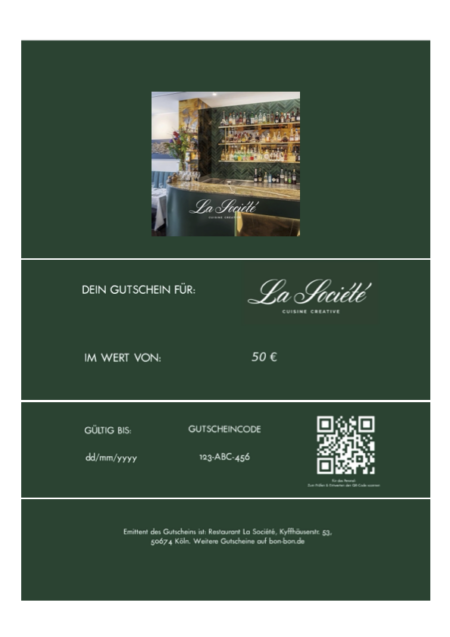 Restaurant-Gutschein für La Société