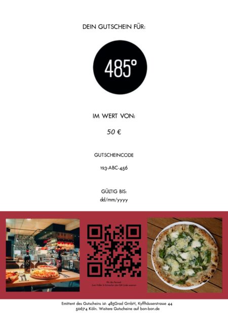 Restaurant-Gutschein für 485 Grad